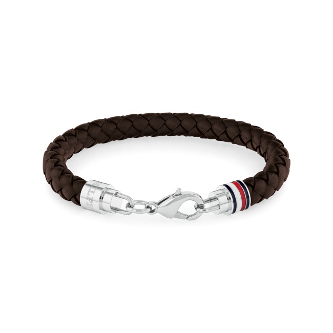 Tommy Hilfiger Leather Bracelet Iconic TH Braided Brown - 2790546