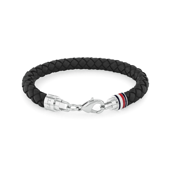 Tommy Hilfiger Bracelet en cuir Iconic TH Braided Noir - 2790545