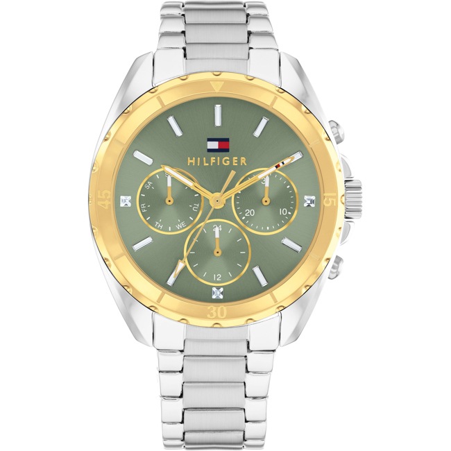Tommy Hilfiger Mellie Day-Date Silvery & Gold / Green 36mm - 1782785