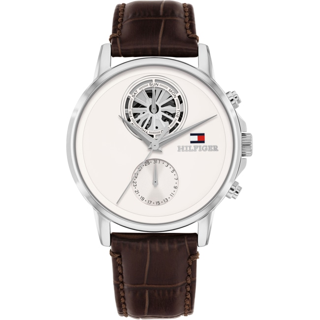 Tommy Hilfiger Stewart Day Date Brown / Silvery & White 40mm  - 1710746