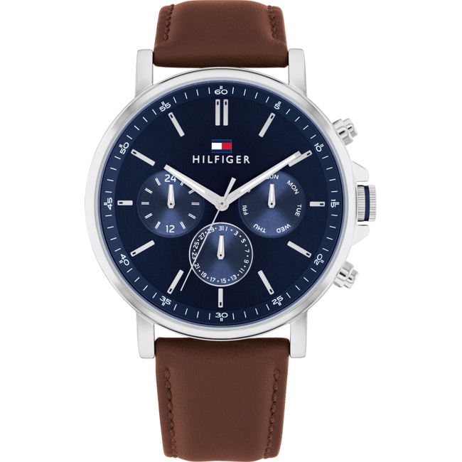 Tommy Hilfiger Tyson Day Date Braun / Silbrig & Blau - 1710585