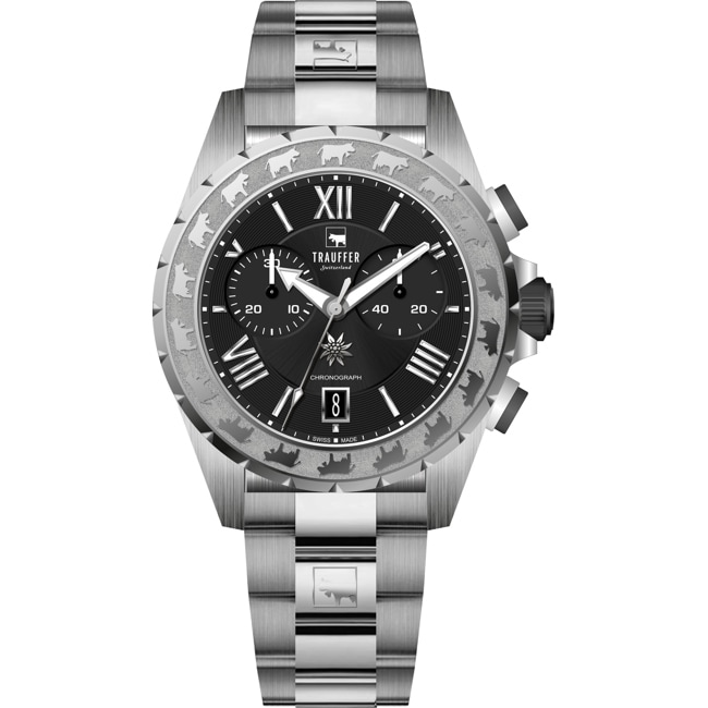 Trauffer Chrono Schwarz / Edelstahl - TR-SP-02-SM-01