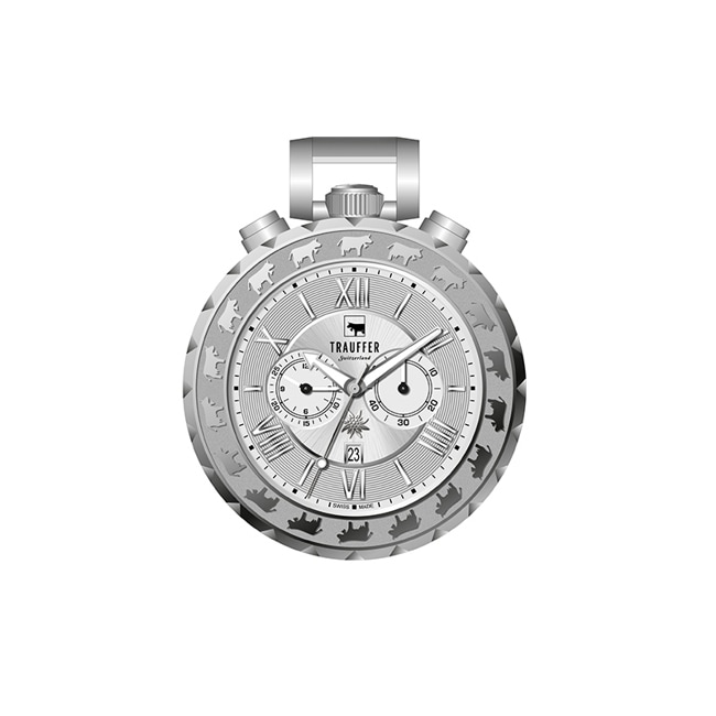 Trauffer Chrono Montre de poche argenté - TR-TC-01-SK-01