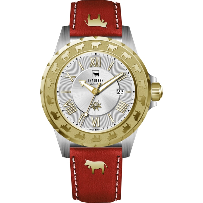 Trauffer Ladies Two-tone / Red leather with cows - TR-AL-01-BL-24