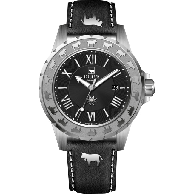 Trauffer Femmes Noir / Cuir avec vaches - TR-AL-02-SL-21