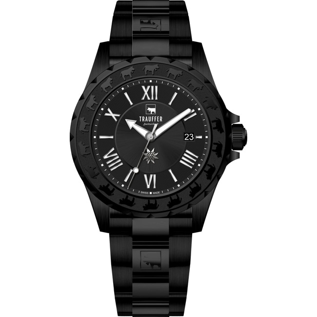 Trauffer Men's Black stainless steel - TR-AG-02-NM-01