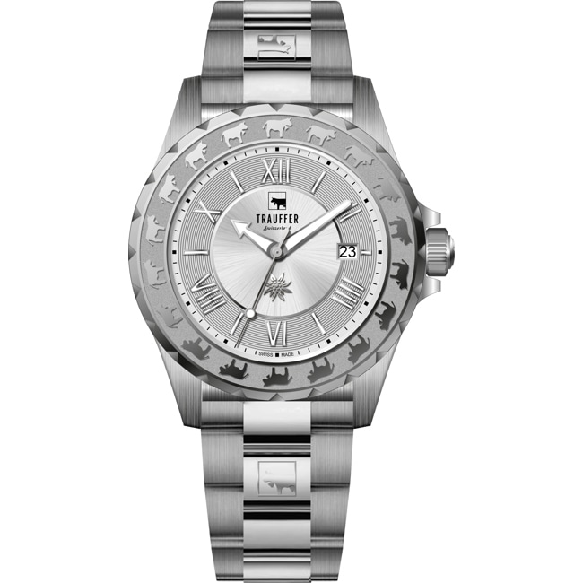 Trauffer Men's silver on stainless steel - TR-AG-01-SM-01