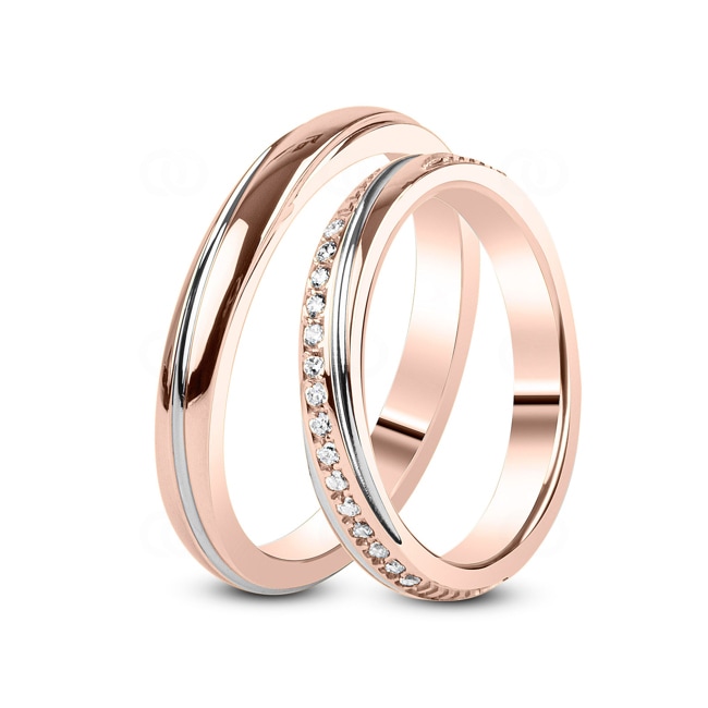 14 carats / 585 or rose/gris