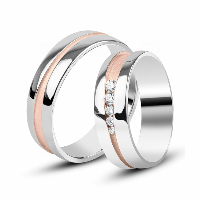 14 carats / 585 or rose/gris