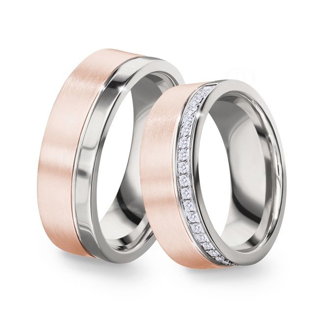 14 carats / 585 or rose/gris