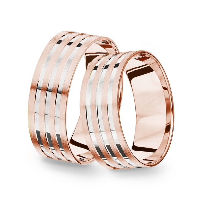 14 carats / 585 or rose/gris