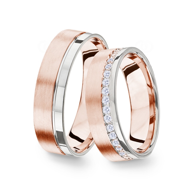 14 carats / 585 or rose/gris