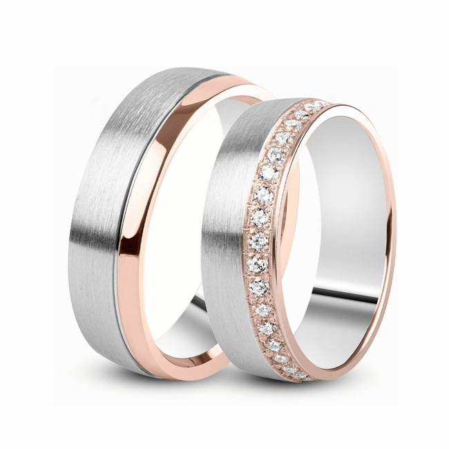 14 carats / 585 or rose/gris