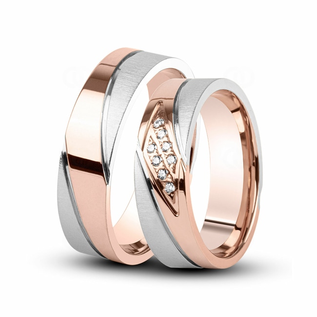 14 carats / 585 or rose/gris