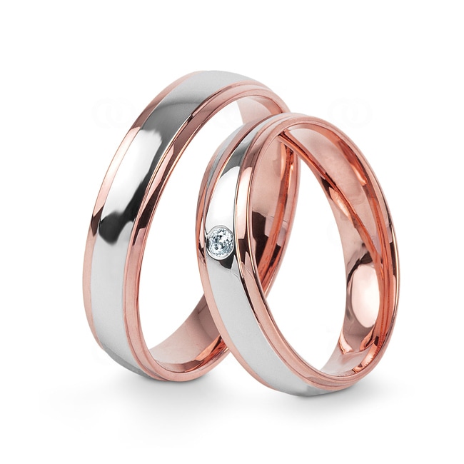14 carats / 585 or rose/gris