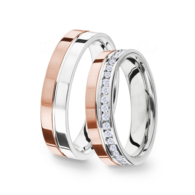 14 carats / 585 or rose/gris