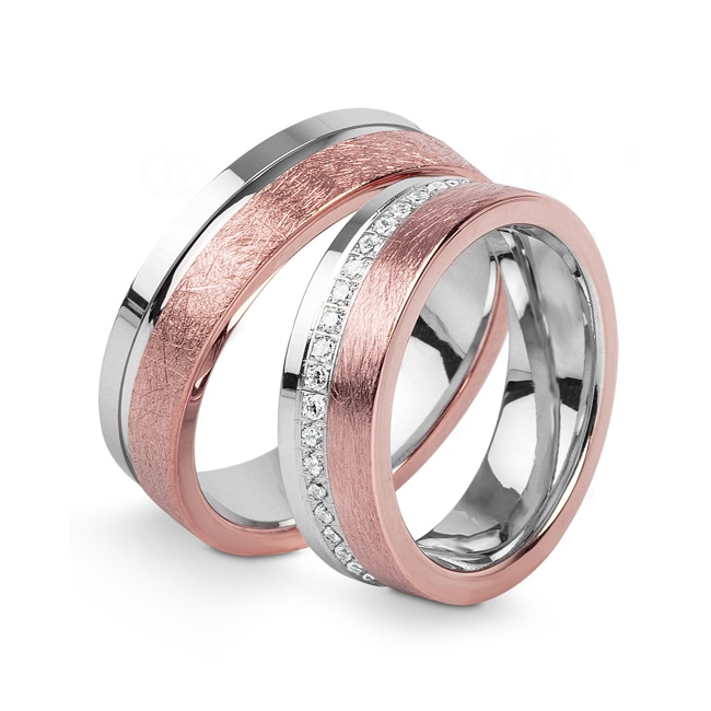 14 carats / 585 or rose/gris