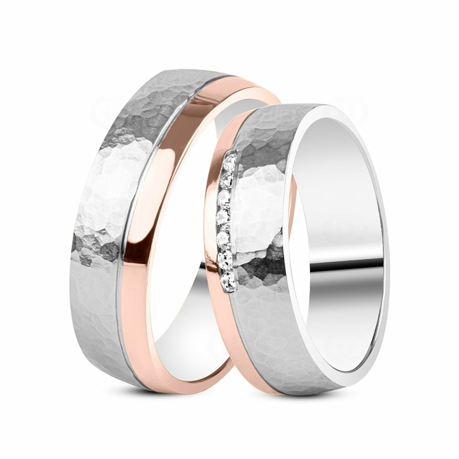 14 carats / 585 or rose/gris