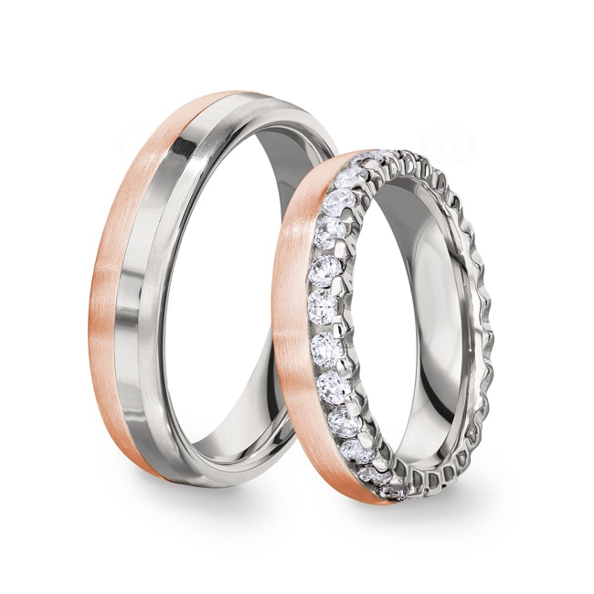 14 carats / 585 or rose/gris