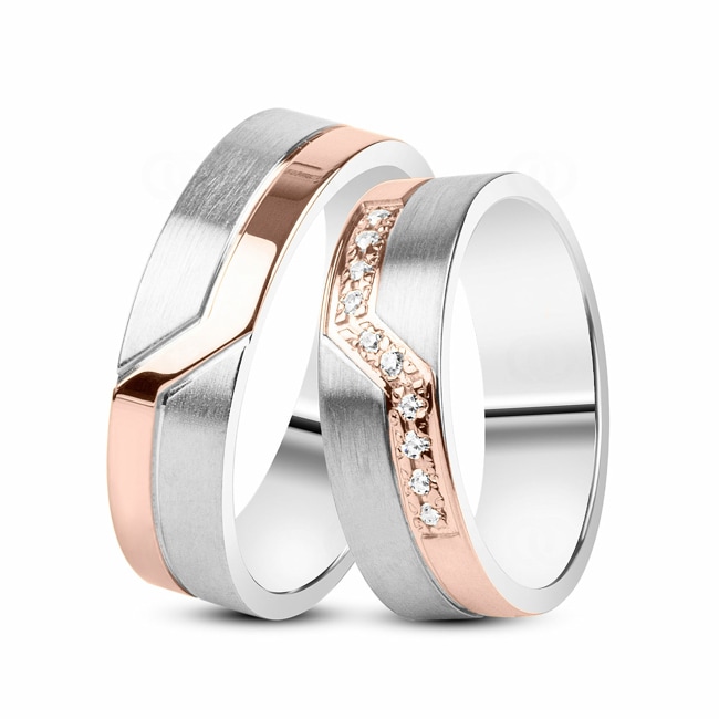 14 carats / 585 or rose/gris