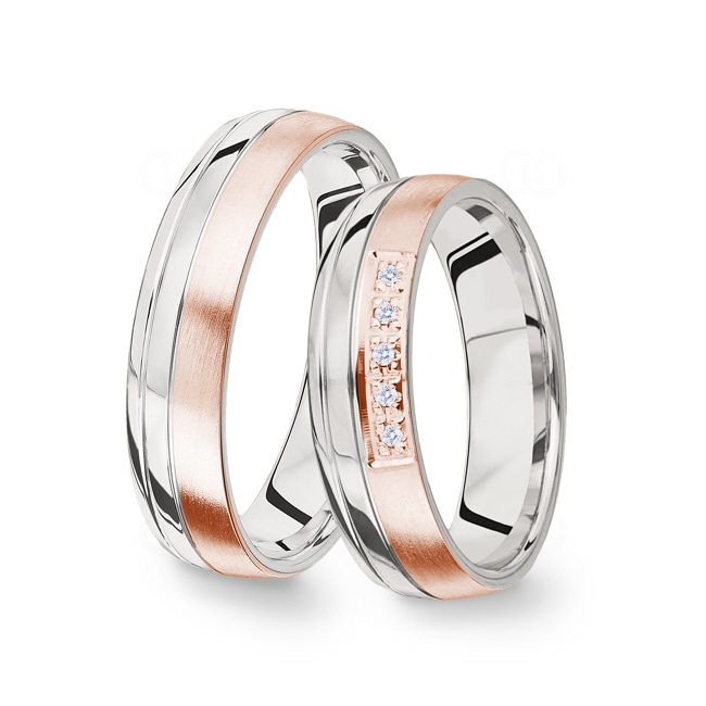 14 carats / 585 or rose/gris