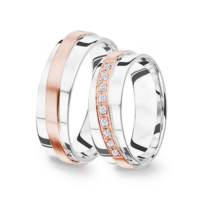 14 carats / 585 or rose/gris