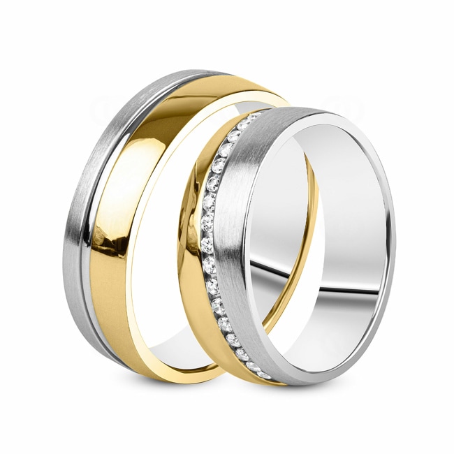 14 carats / 585 or jaune/gris
