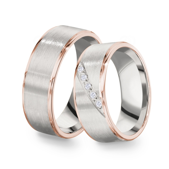 14 carats / 585 or rose/gris