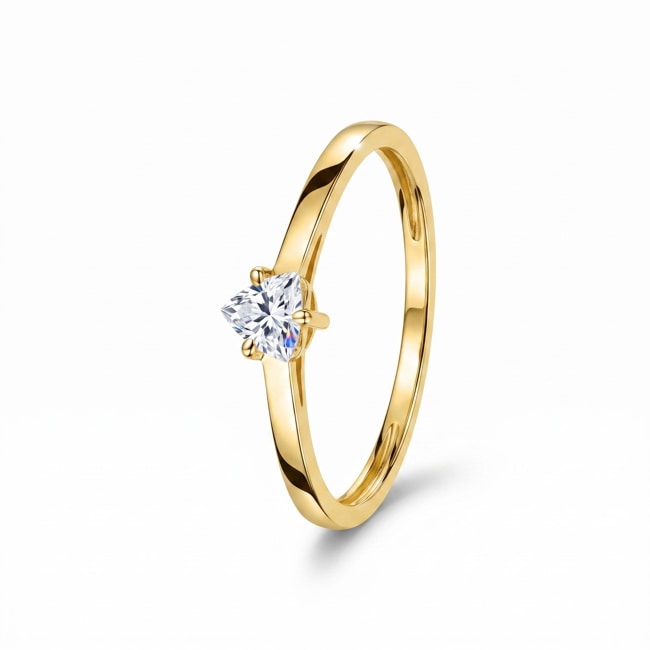 Trillion Solitärring 375/9 K Gelbgold mit Lab Grown Diamant 0.20 ct - 9KLGD121Y