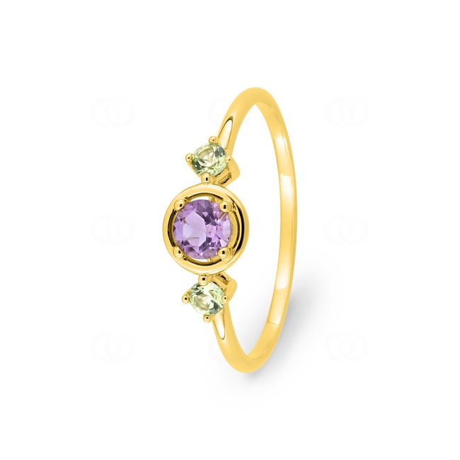 Trilogie Ring 375/9 K Gelbgold mit Farbsteinen - 197611.V0