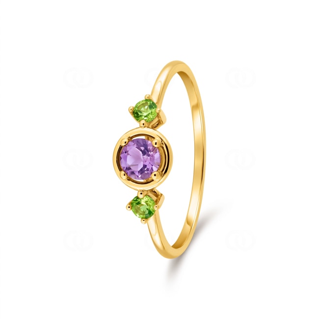 Trilogie Ring 375/9 K Gelbgold mit Farbsteinen - 197611.V0
