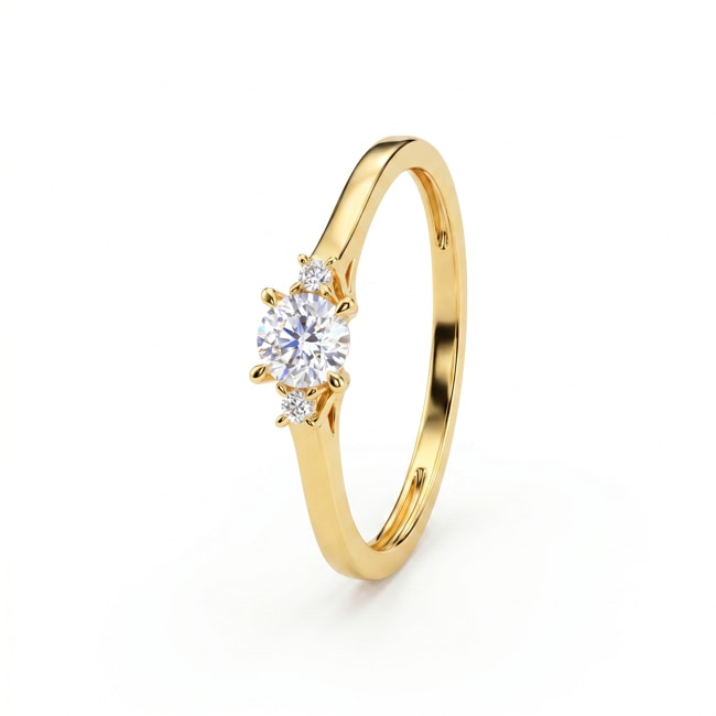 Trilogy Ring 375/9 K Yellow Gold with Lab Grown Diamonds 0.27 ct - 9KLGD044Y