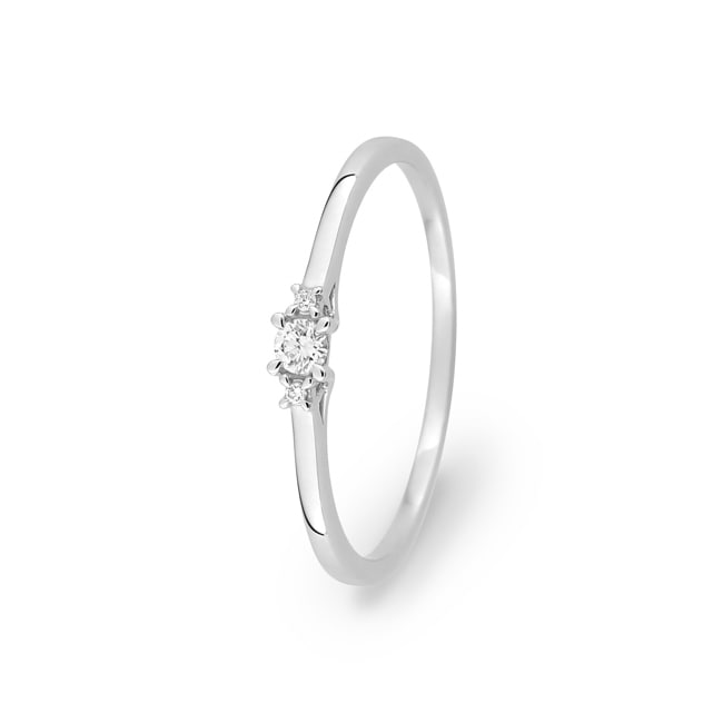 Bague trilogie or gris 375/9 ct avec diamants de laboratoire 0.06 ct - 9KLGD040W