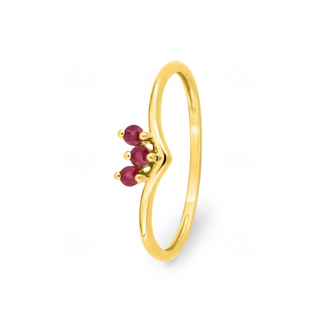 Bague trilogie or jaune 750/18 ct avec rubis - 1.7499.R0