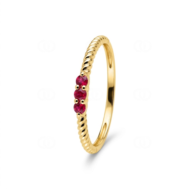 Trilogy Ring 750/18 K Yellow Gold with Rubies - 1.7573.R0