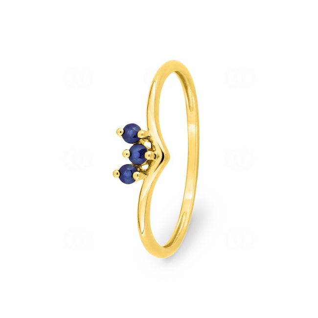 Bague trilogie or jaune 750/18 ct avec saphirs - 1.7499.S0