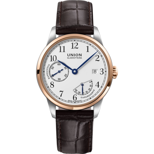 Union Glashütte 1893 Johannes Dürrstein Edition Power Reserve Manual Wind Stainless steel / Rose gold - D906.456.26.017.00