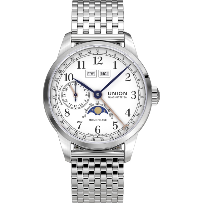 Union Glashütte 1893 Johannes Dürrstein Edition Moon Phase Manual Wind Stainless steel - D007.458.11.017.00