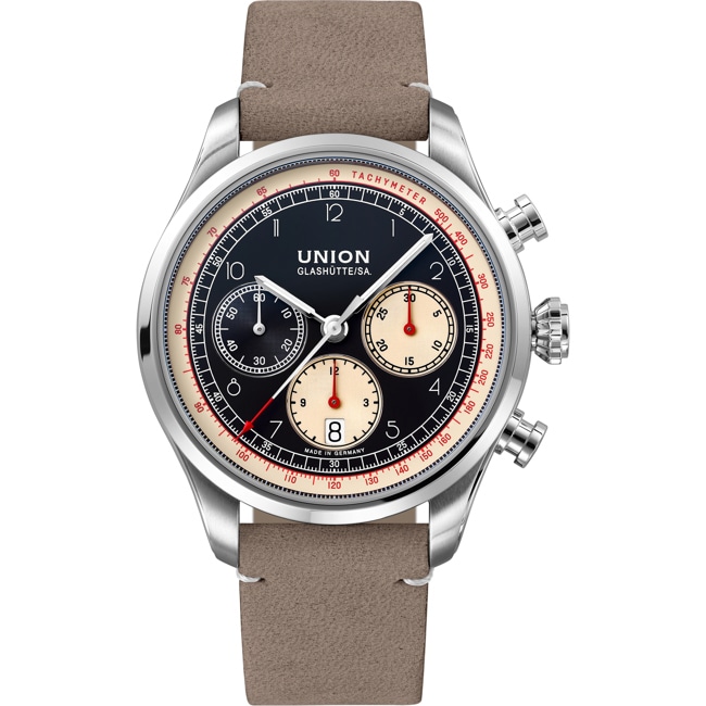 Union Glashütte Belisar Chronograph Leder Grau - D009.427.16.052.02