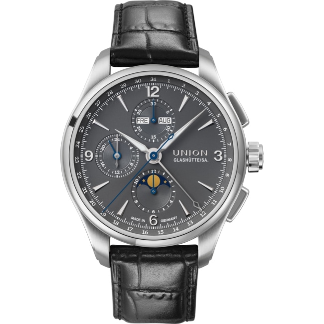 Union Glashütte Belisar Chronographe Phases de Lune Gris 42mm - D014.425.16.087.00