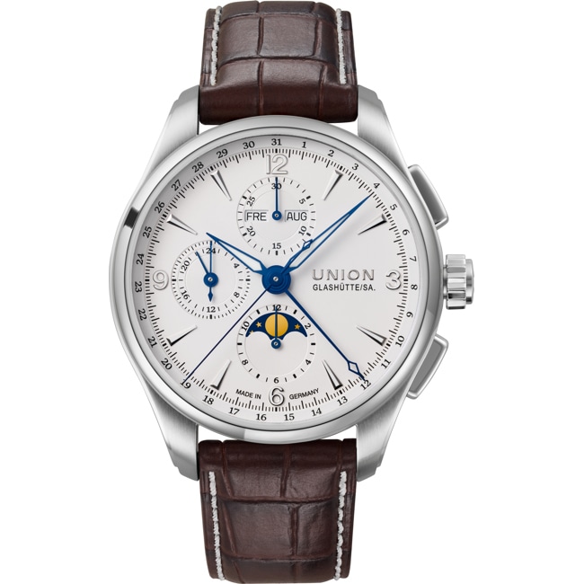 Union Glashütte Belisar Chronographe Phases de Lune Blanc 42mm - D014.425.16.017.00