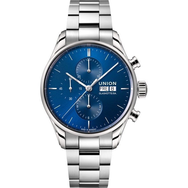 Union Glashütte Viro Chronographe Automatique Bleu / Acier Inoxydable - D011.414.11.041.00