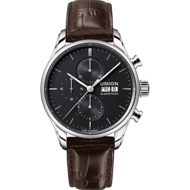 Union Glashütte Viro Chronograph Automatic Black / Leather - D011.414.16.051.00