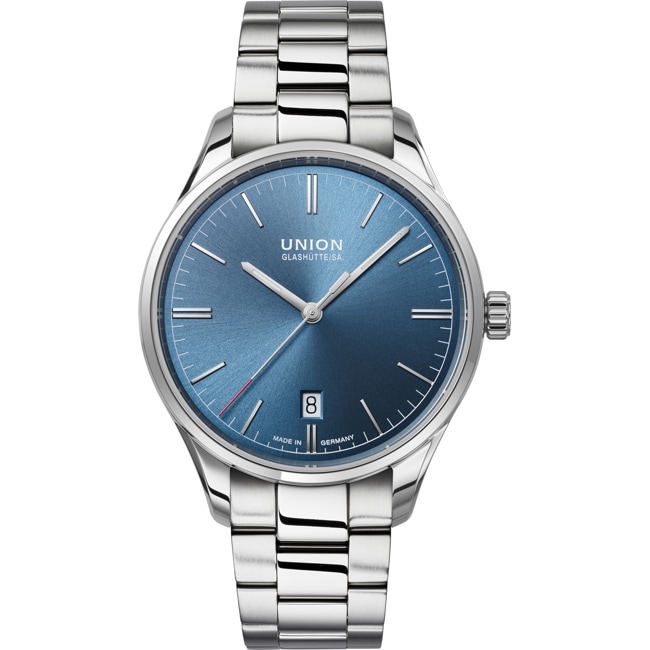 Union Glashütte Viro Datum 39mm Automatique Bleu / Acier Inoxydable - D017.407.11.041.00
