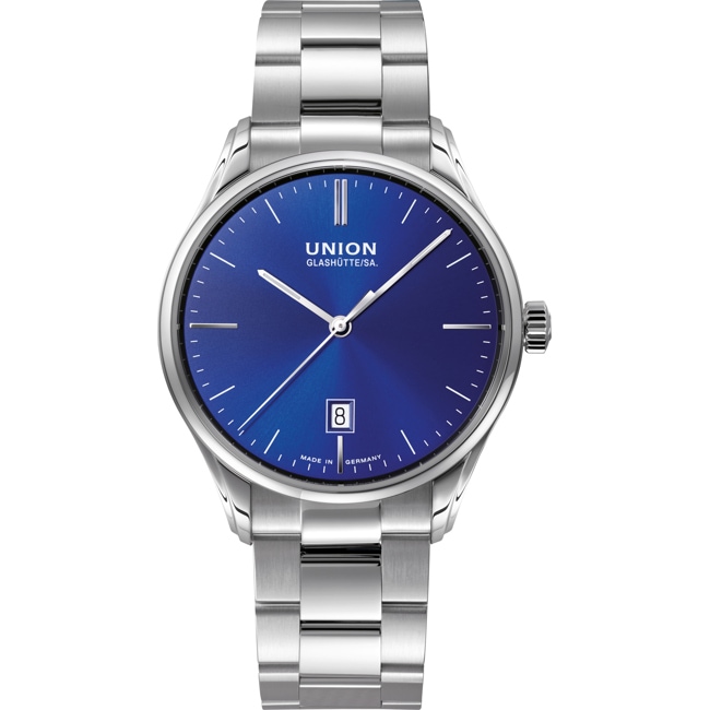 Union Glashütte Viro Datum 41mm Automatique Bleu / Acier Inoxydable - D011.407.11.041.00