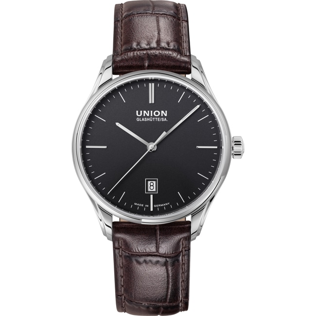 Union Glashütte Viro Datum 41mm Automatique Noir / Cuir - D011.407.16.051.00