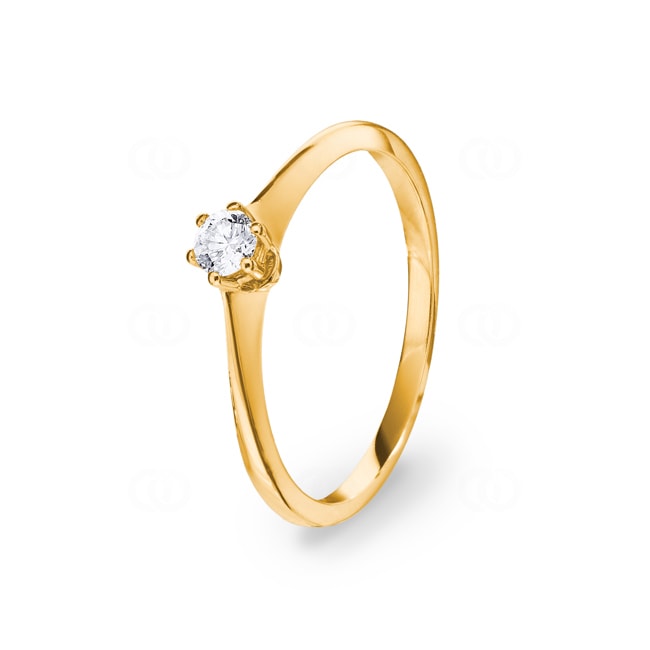 Verlobungsring 750/18 K Gelbgold mit Diamant 0.14 ct H/si - SO-082022-10-GG