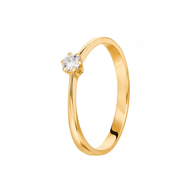 Verlobungsring 750/18 K Gelbgold mit Diamant 0.15 ct H/si - SO-082189-12-GG