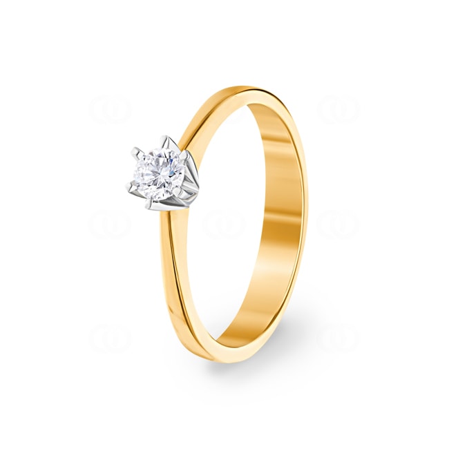 Engagement Ring 750/18 K Yellow Gold with Diamond 0.21 ct H/vs - PR08706-01-GG
