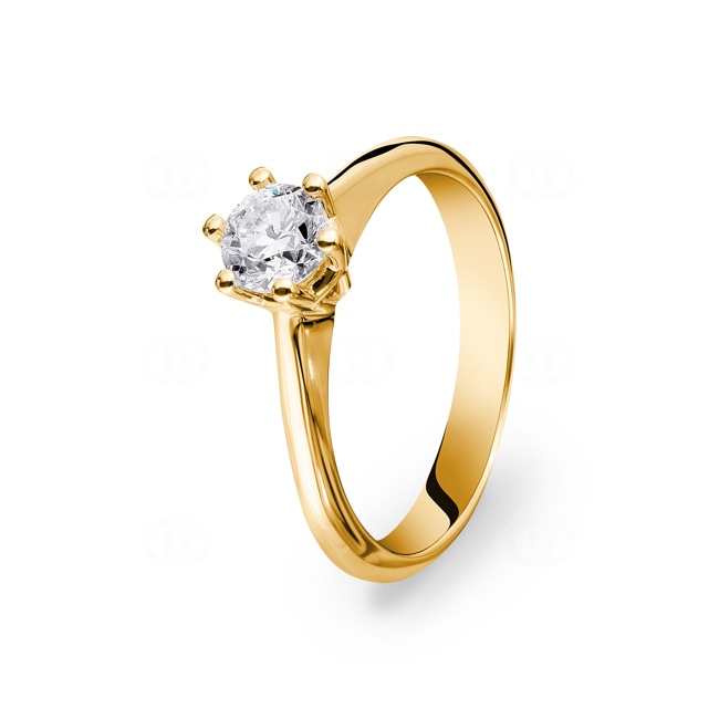 Bague de fiançailles or jaune 750/18 ct avec diamant 0.51 ct H/si Bague de fiançailles or jaune 750/18 ct avec diamant 0.51 ct H/si - SO-075392-7-GG